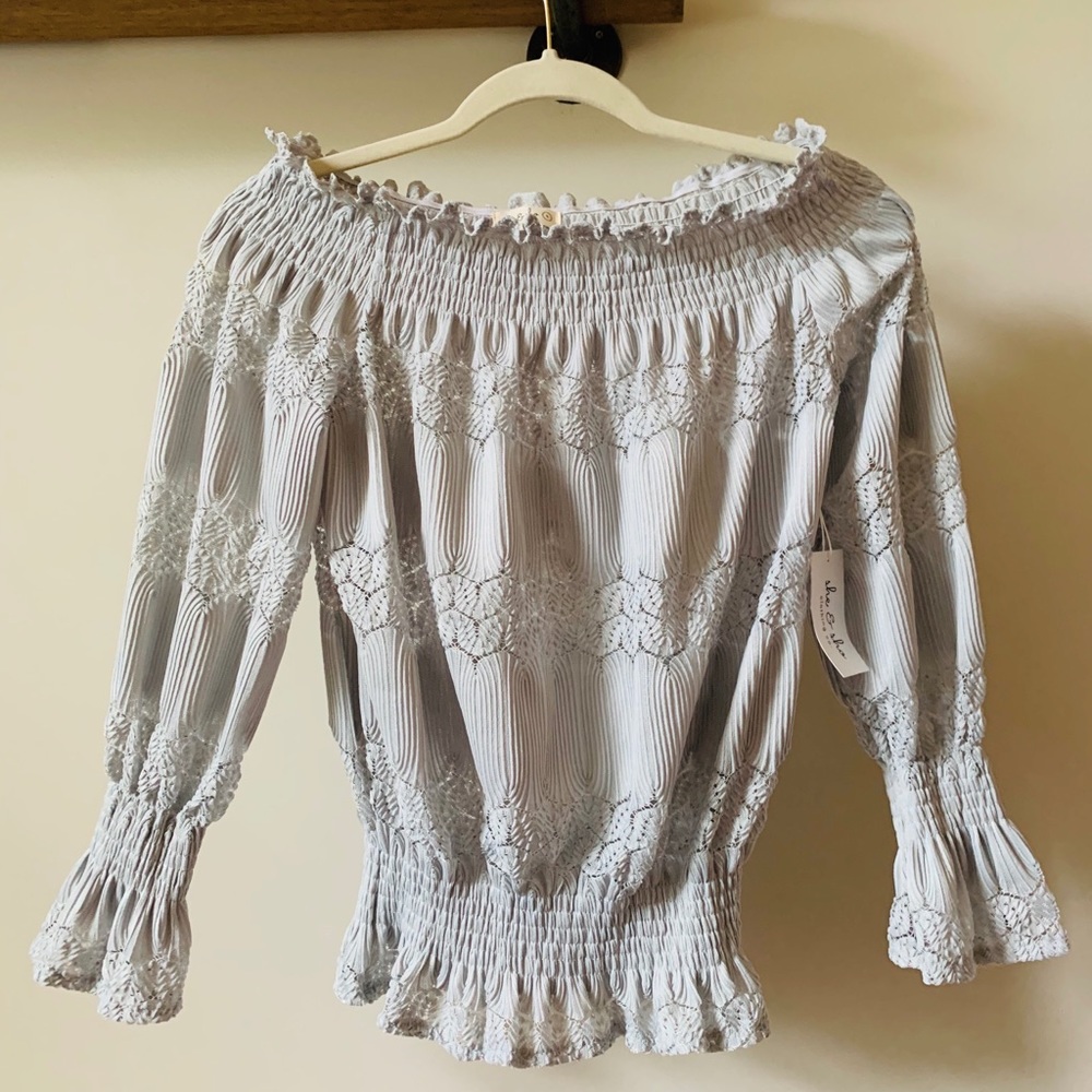 Off the shoulder long sleeve top